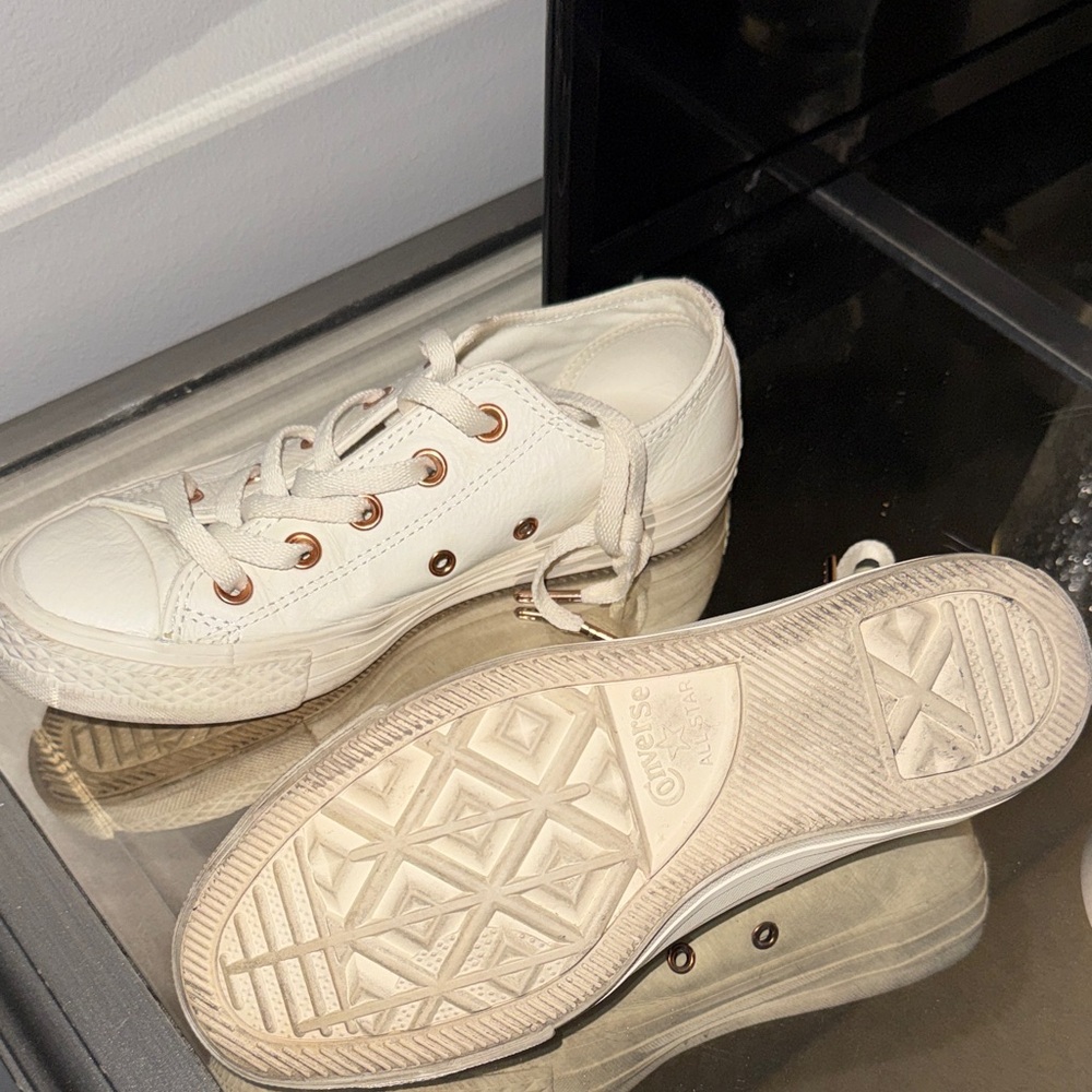 Converse White Low-Top Sneakers with Copper Accents - Picture 2 of 2